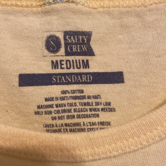 Salty Crew Yellow Tank Top SZ MED - Picture 3 of 5